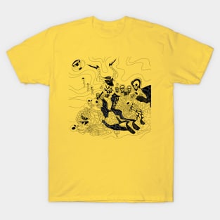 the alien coven of Goya in ecopop pattern T-Shirt